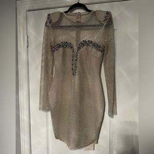 Elegant Silver Mini Dress